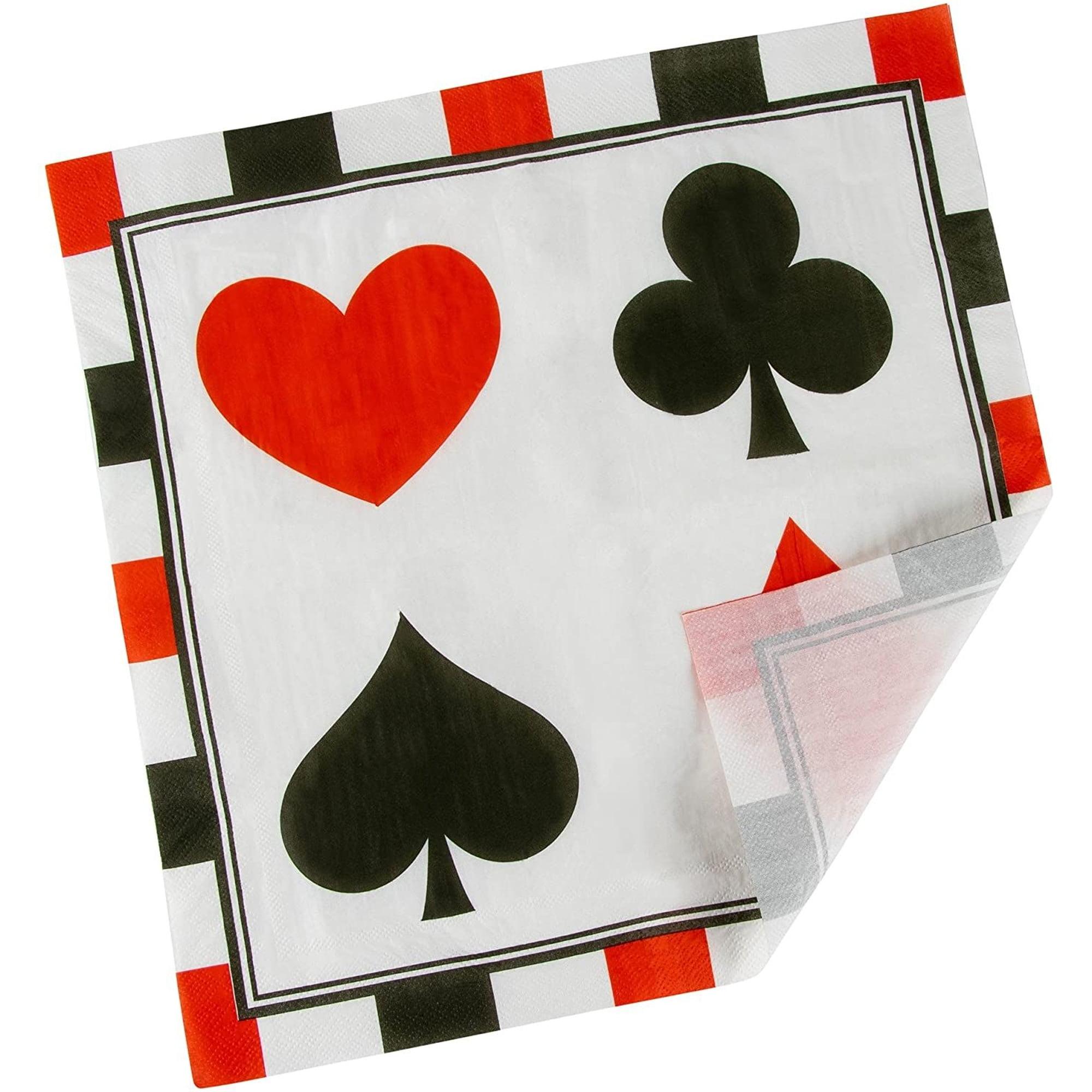 Paper Napkins in Poker Design for Casino Party Supplies