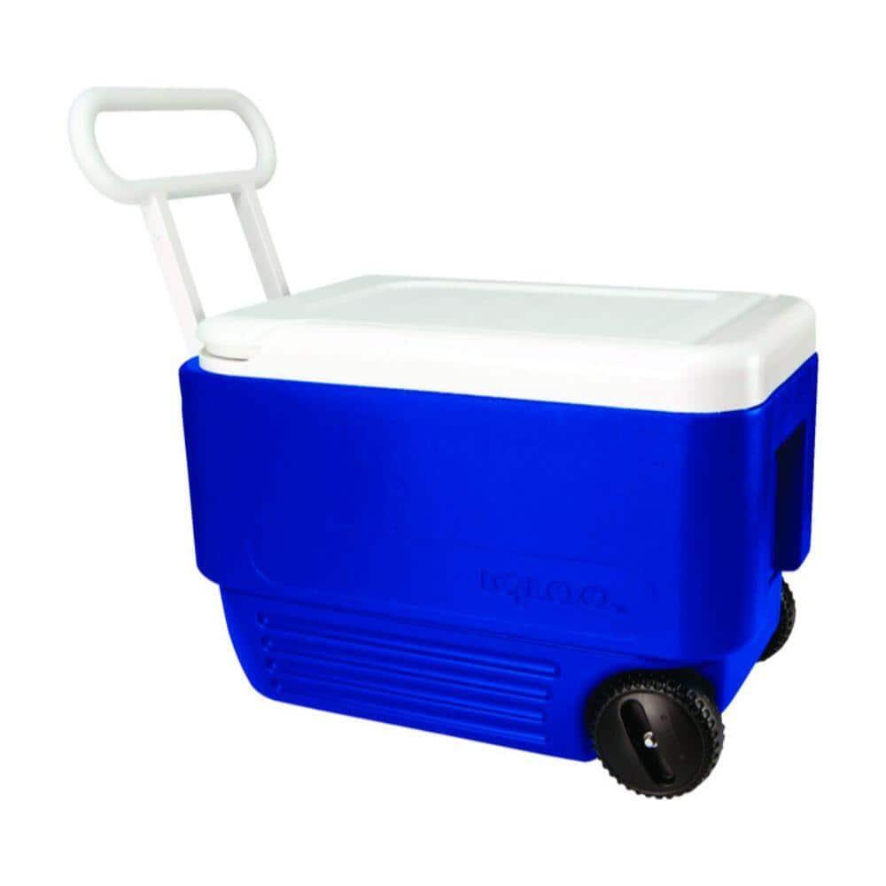 Wheelie Cool Cooler 38 qt. Blue