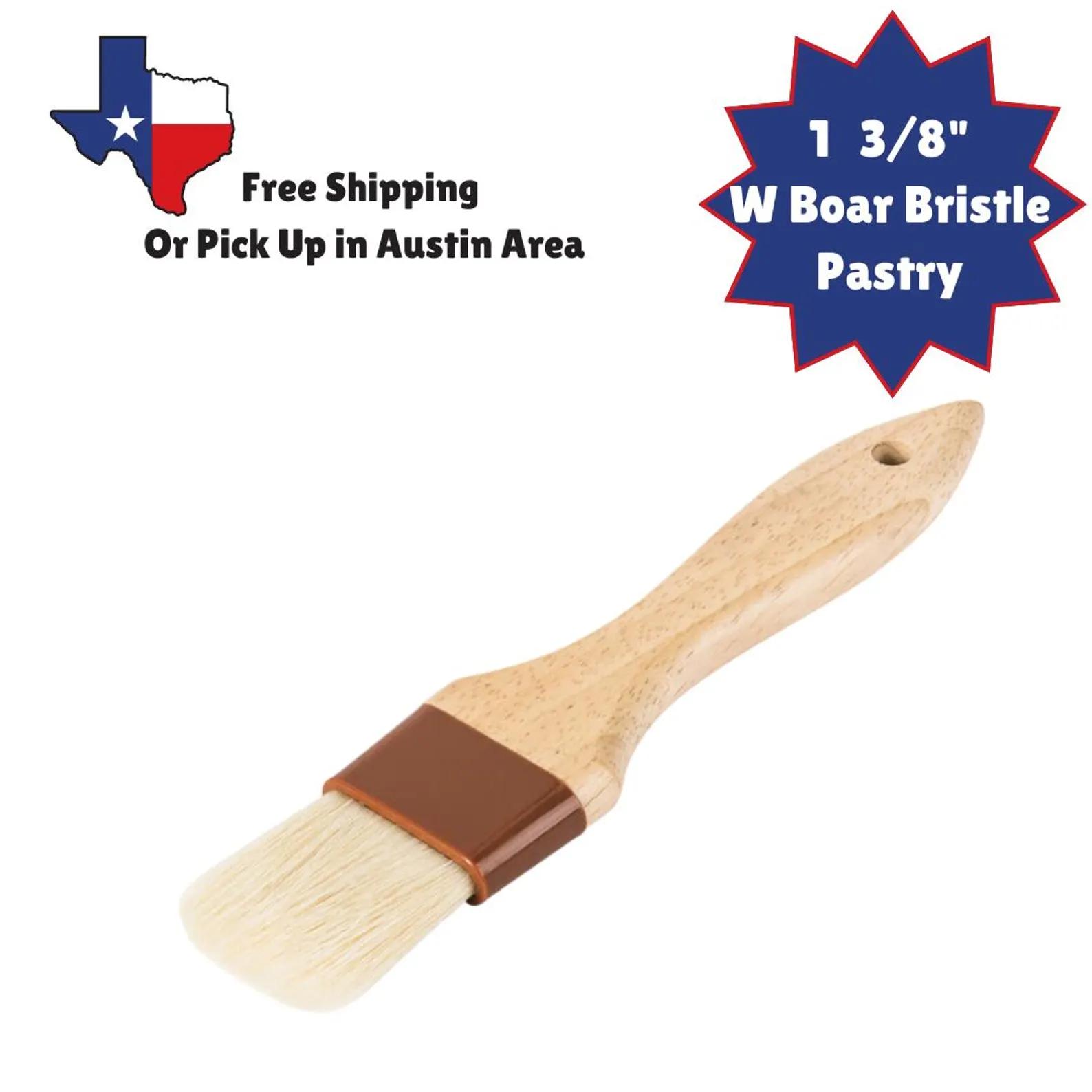 1 3/8-Inches Wide Boar Bristle Pastry / Basting Brush with Wood Handle / Cooking Brush / Kitchen Or Restaurant Supply