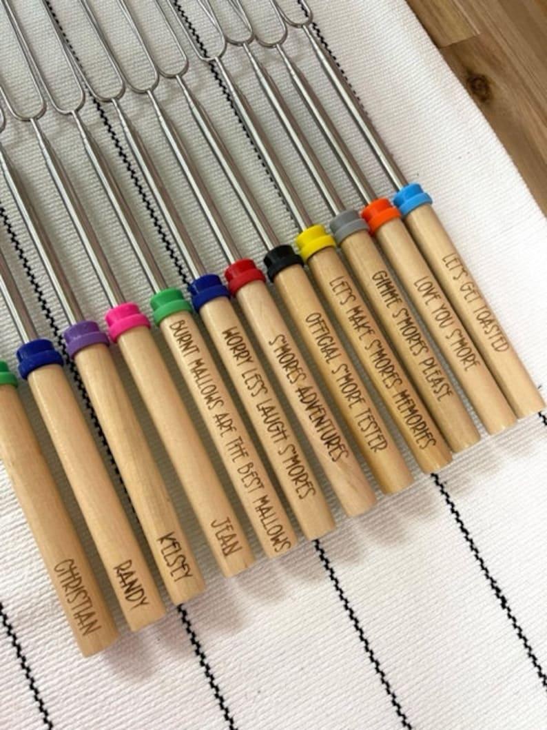 Personalized S’mores Roasting Sticks - Marshmallow Roasting - S’mores Sayings - Personalized Gift - Camping Hot Dog Sticks