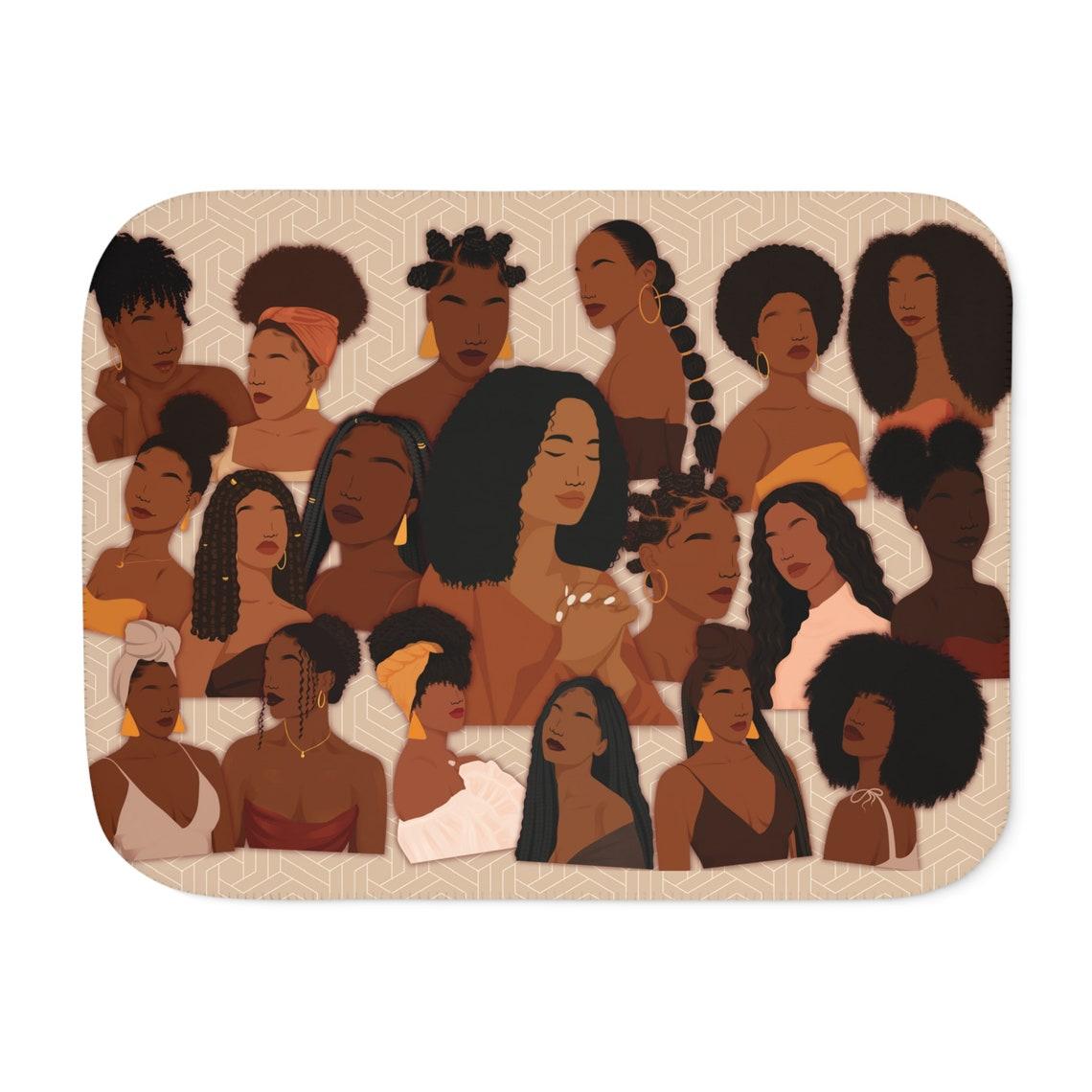 Throw Blanket ft. African American Women, Sherpa Fleece / Polyester, Black Owned Shop, Black Owned Business