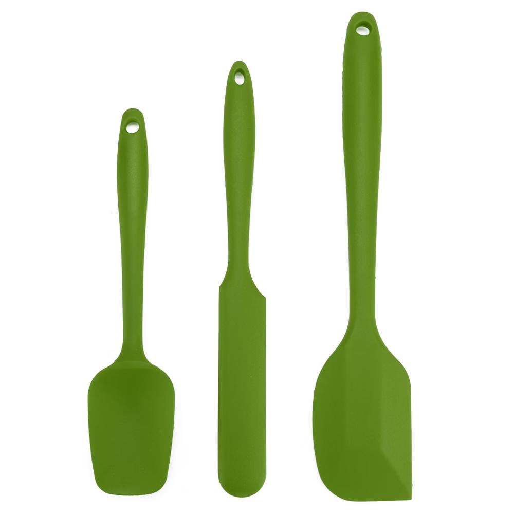 Unique Bargains Heat Resistant Non-scratch Non Stick Dishwasher Safe Spatula Set 3 Pcs Green