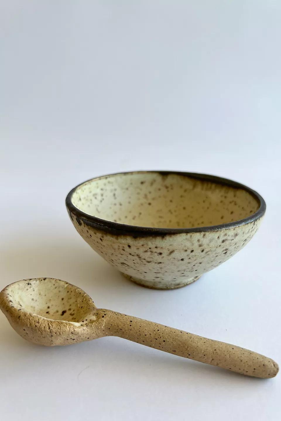 Gina DeSantis Ceramics Luna Spoon and Dip Bowl Set