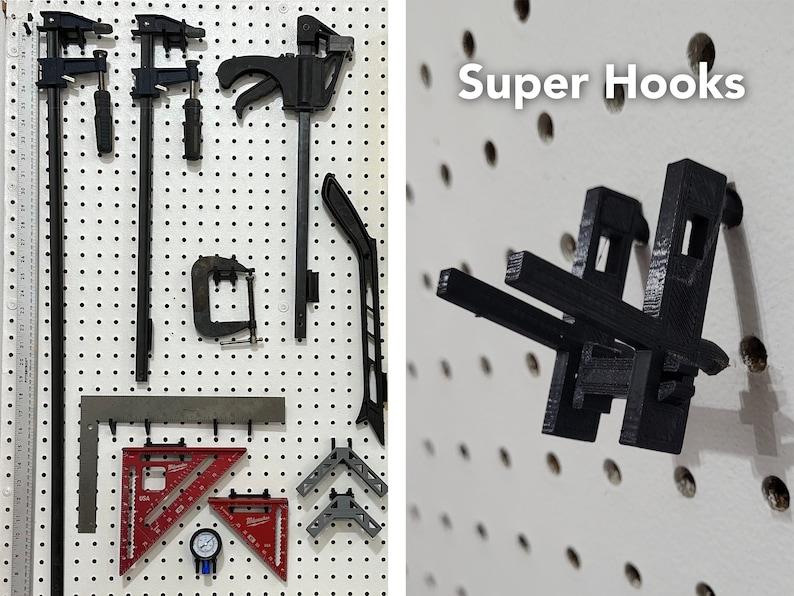 Pegboard Hooks for 1in Pegboard 1/4in Thickness