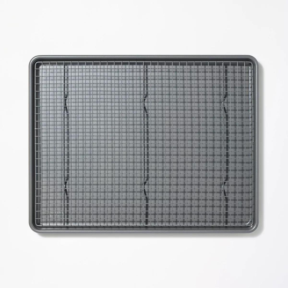 2pc Nonstick Baking Sheet and Cooling Rack Set - Figmint™