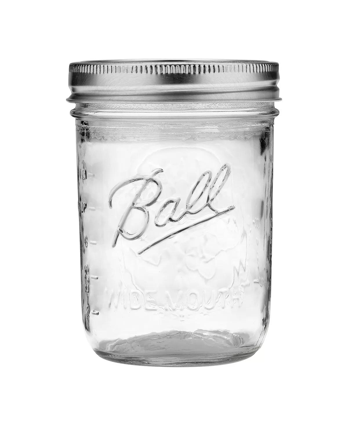 8 Piece Wide Mouth Pint Mason Jars with Lids and Bands