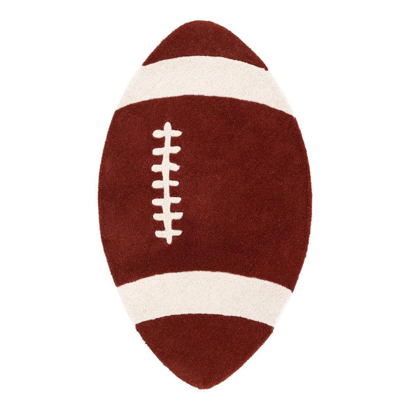 Unique Loom Football Playtime Kids Wool Rug