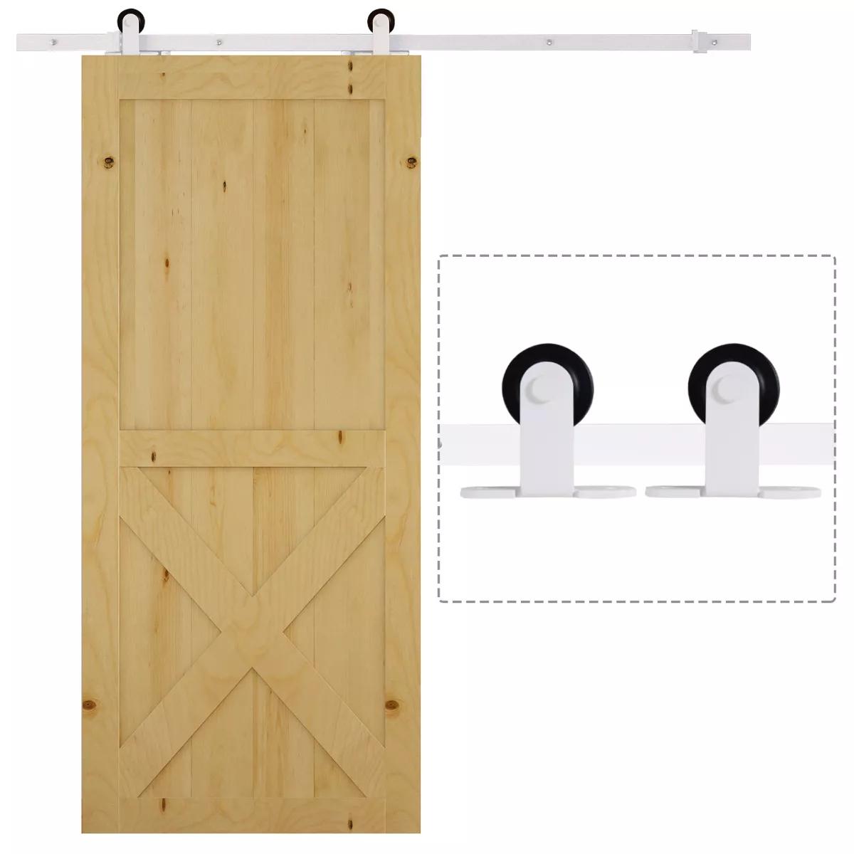HOMCOM 6' Rustic Interior Sliding Barn Door Mounting Hardware Kit