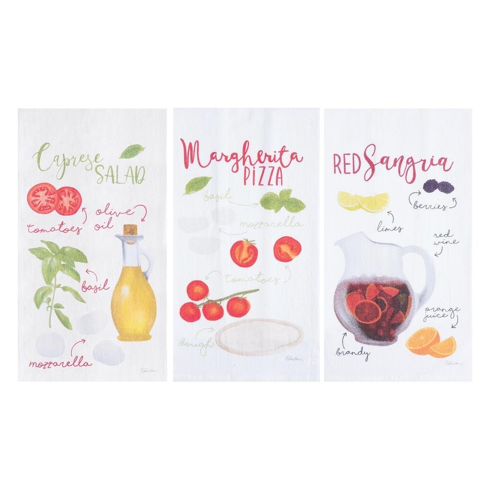 Pizza Caprese & Sangria Towel S/3