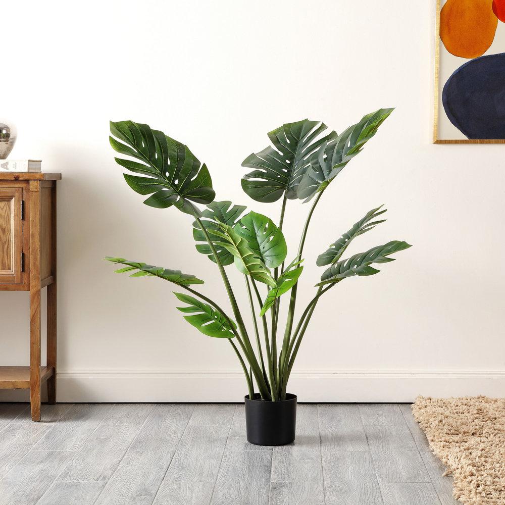 43'' Faux Monstera Tree in Cement Pot