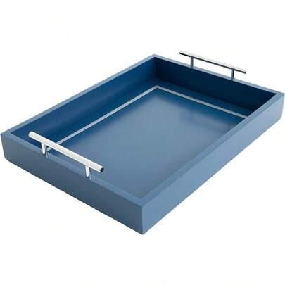 Deluxe Tray For Coffee Table â Blue Serving Tray With Handles, A Decorative Tray For Every Room â16x12