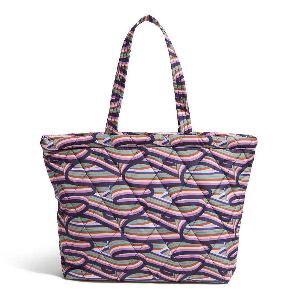 Vera Bradley Women's Outlet Ultralight East West Tote Retro Ribbons