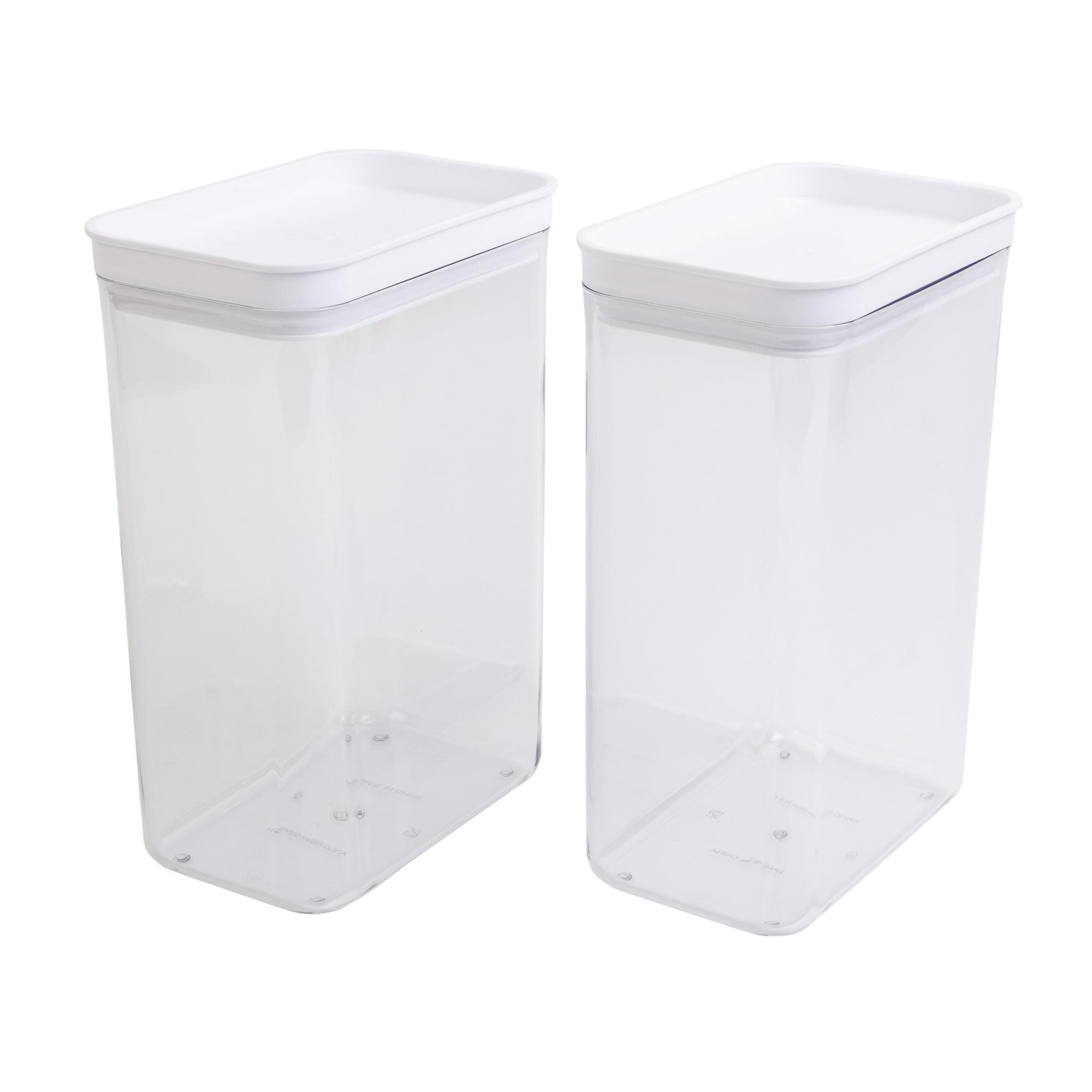 Mainstays Rectangular Plastic Food Storage Canister - Large - 6.61” W x 4.24” D x 9.8” H - Set