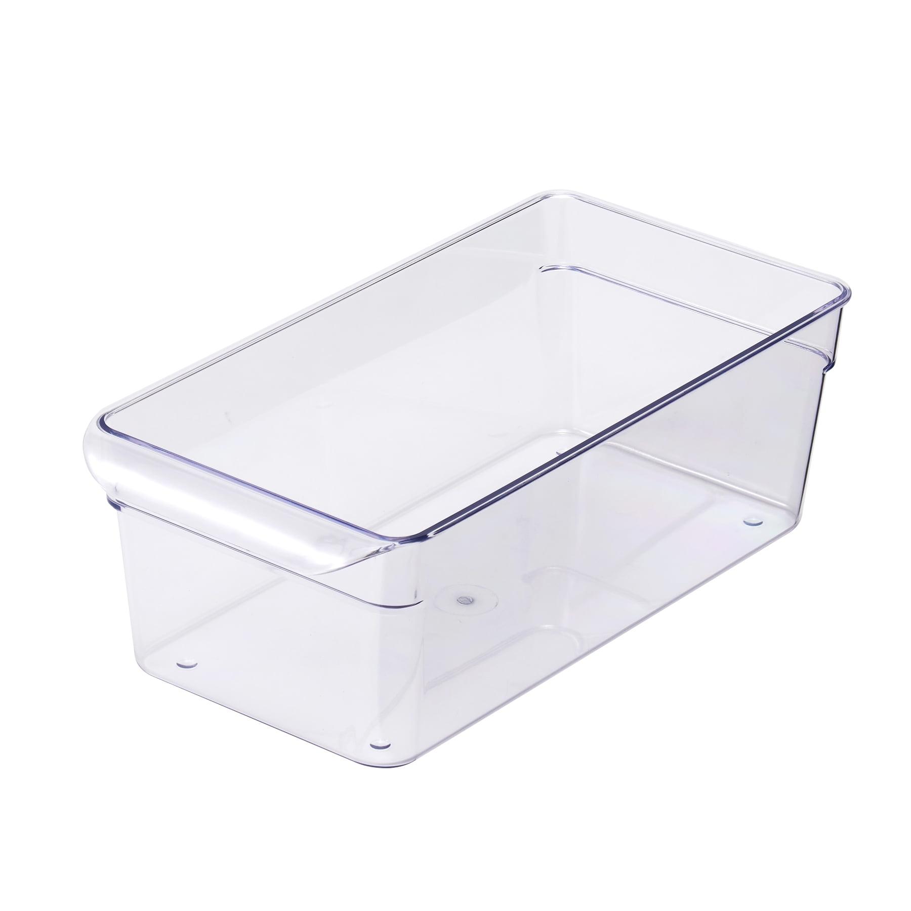 Mainstays Small Fridge Bin, 12x6x4 inches, Clear Plastic
