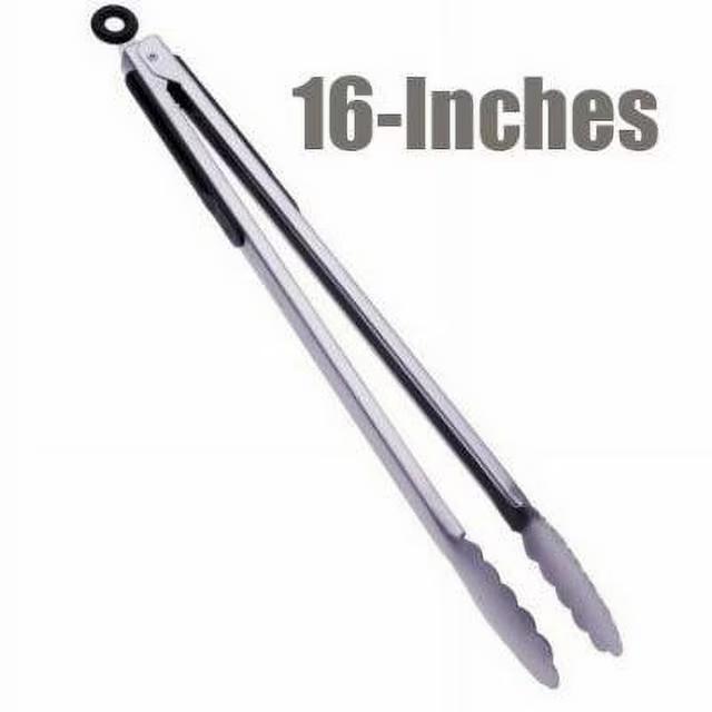Tongs 16" Inches Stainless Steel long Grill Grilling Heavy BBQ Kitchen Tong NEW