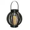 Black Solar Powered Lantern with LED Candle Basket