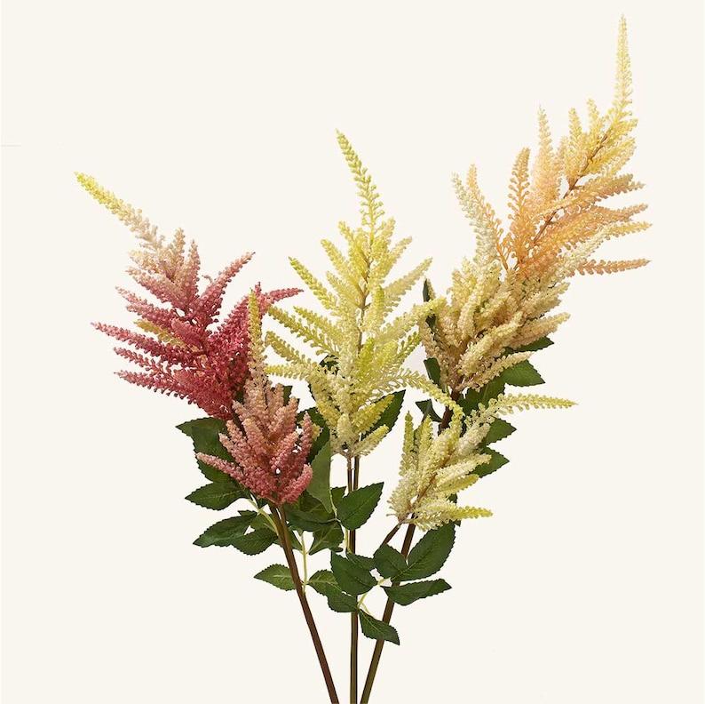34" Tall Artificial Astilbe Flower Stem Cerise Cream Pink