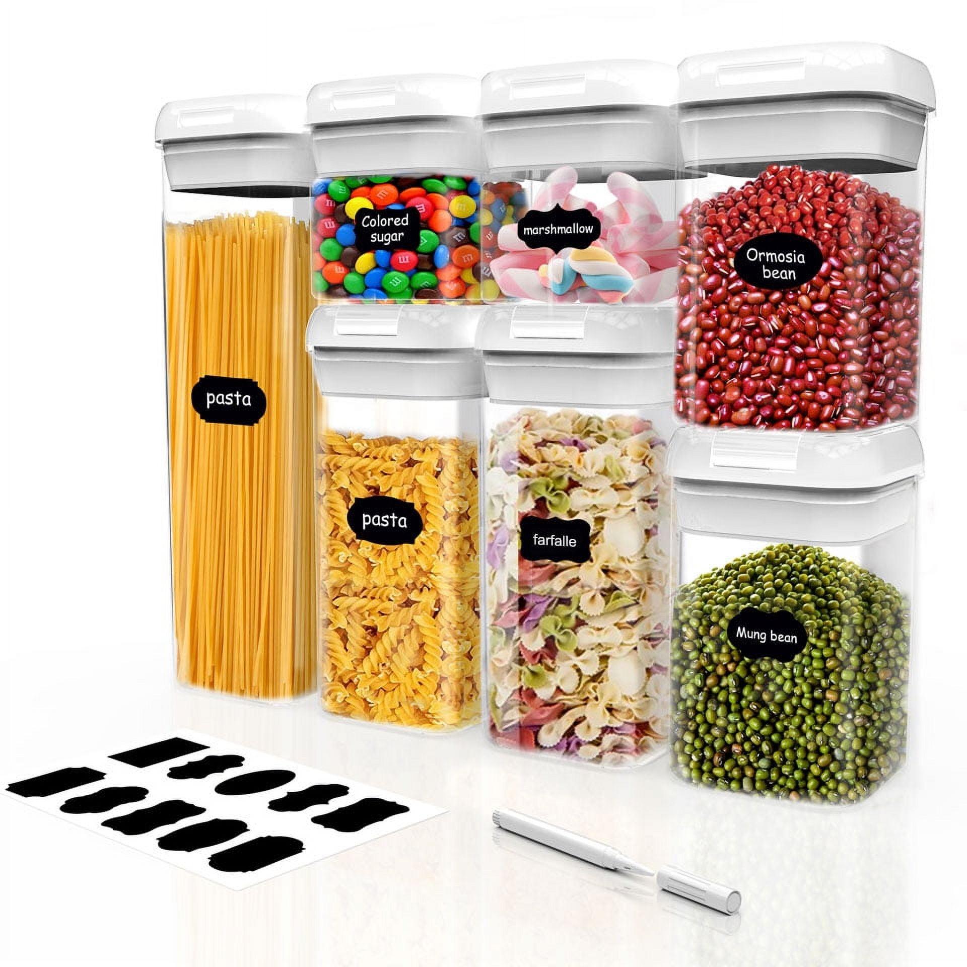 Airtight Food Storage Containers, 7 Pieces BPA Free Plastic Cereal Containers with Easy Lock Lids for Kitchen Pantry