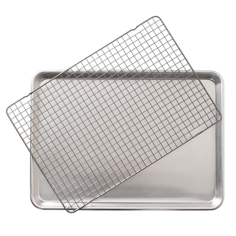 Nordic Ware 2 Piece Half Sheet with Oven-Safe Grid - Silver