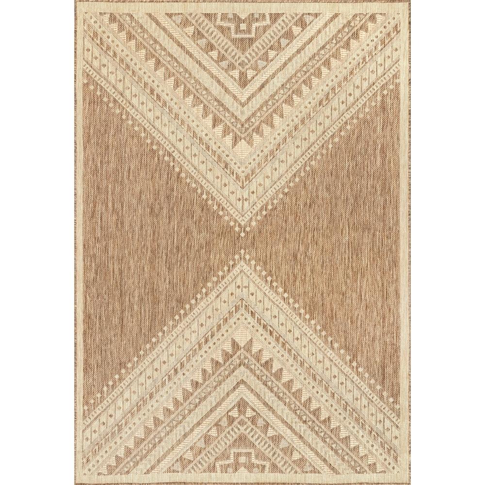 Brooklyn Rug Co Landry Aztec Indoor/Outdoor Area Rug - Beige - 2' x 8' Runner