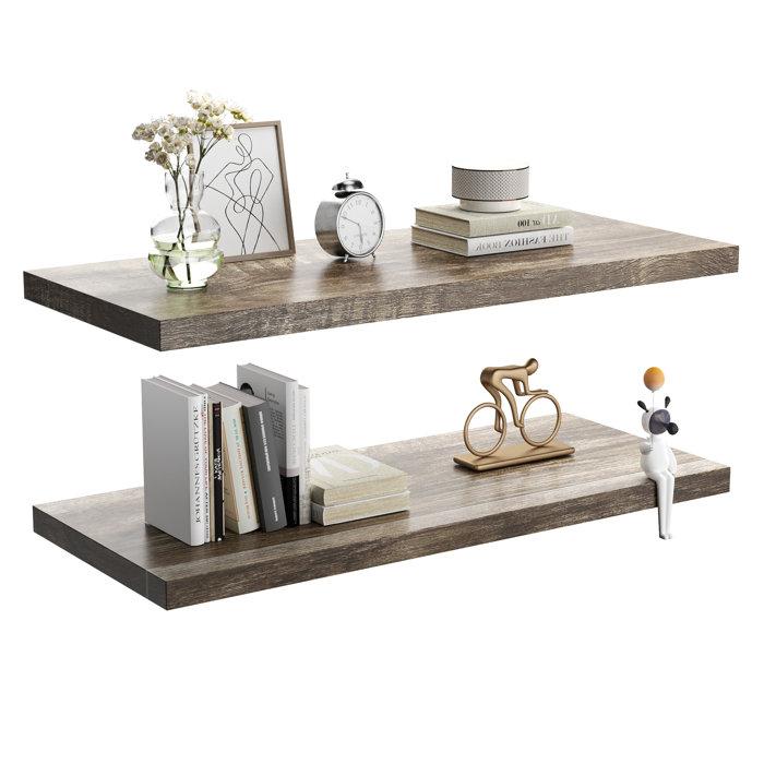 Floating Shelf With Invisible Wall Mount Bracket (Set of 2)