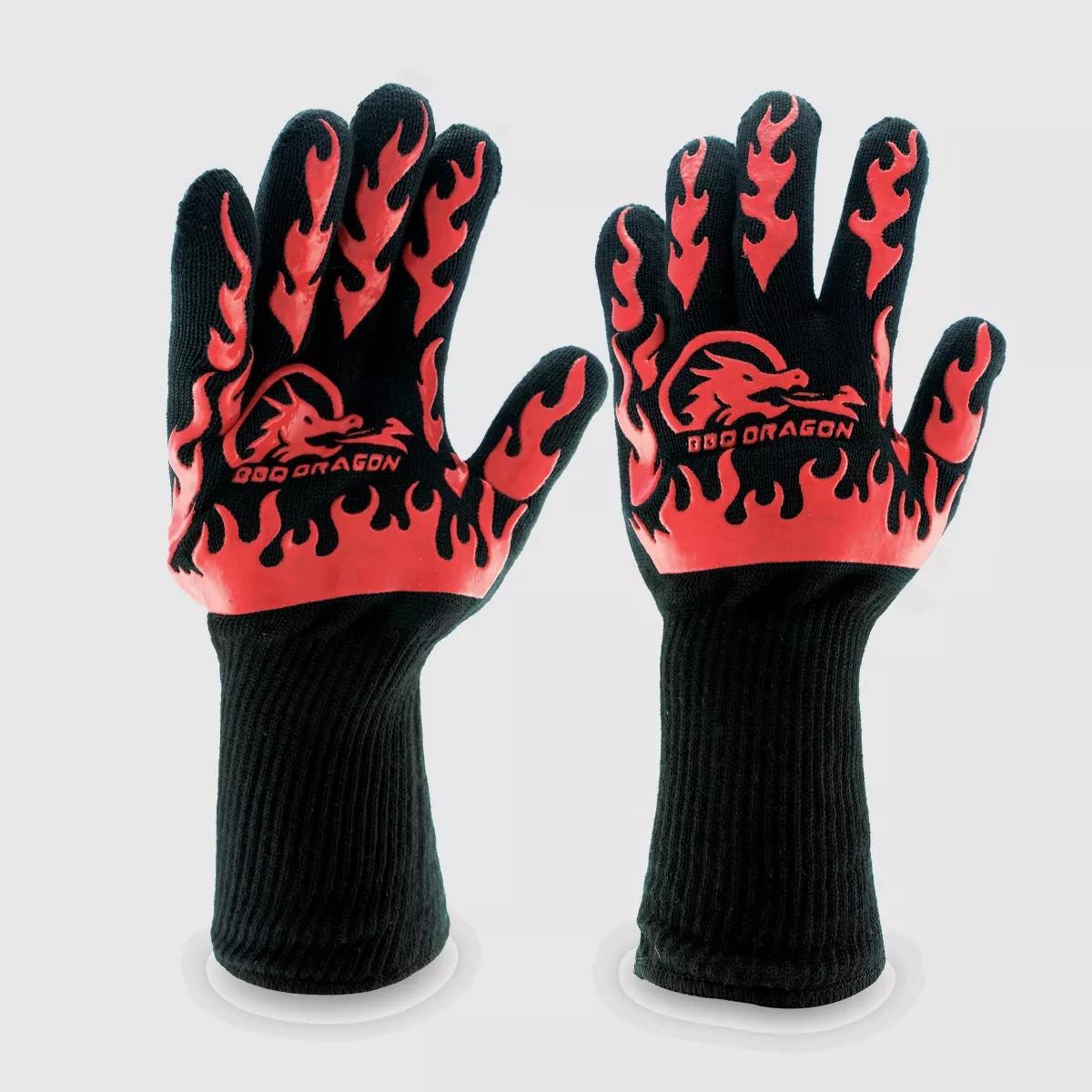 BBQ Extreme Heat Resistant Grill Gloves Black - BBQ Dragon