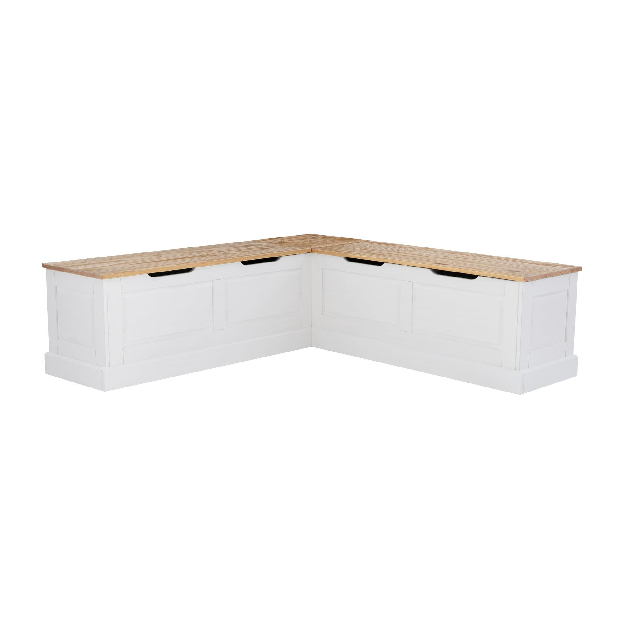 Linon Romero Backless Corner Dining Breakfast Nook with Storage, Seats 4