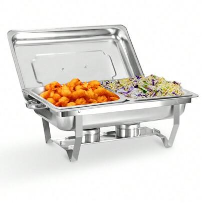 Chafing Dishes For Buffet 1 Pack, 9QT Full Pan/Half Pan/1/3 Pan Chafing Dish Buffet Set, Mirror-Like Polished Finish Food Warmers For Parties, Birthda