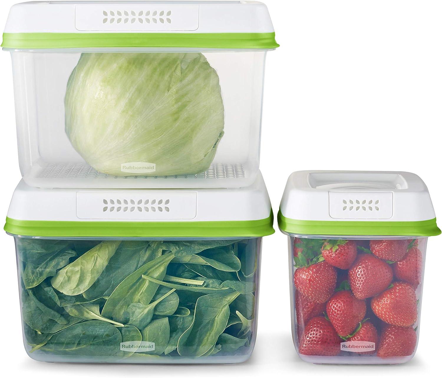 Rubbermaid Produce Saver Containers for Refrigerator with Lids for Food Storage