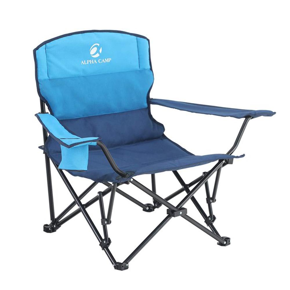 Alpha Camp Portable Camping Quad Folding Chair with Cup Holder, Light Blue Camping World
