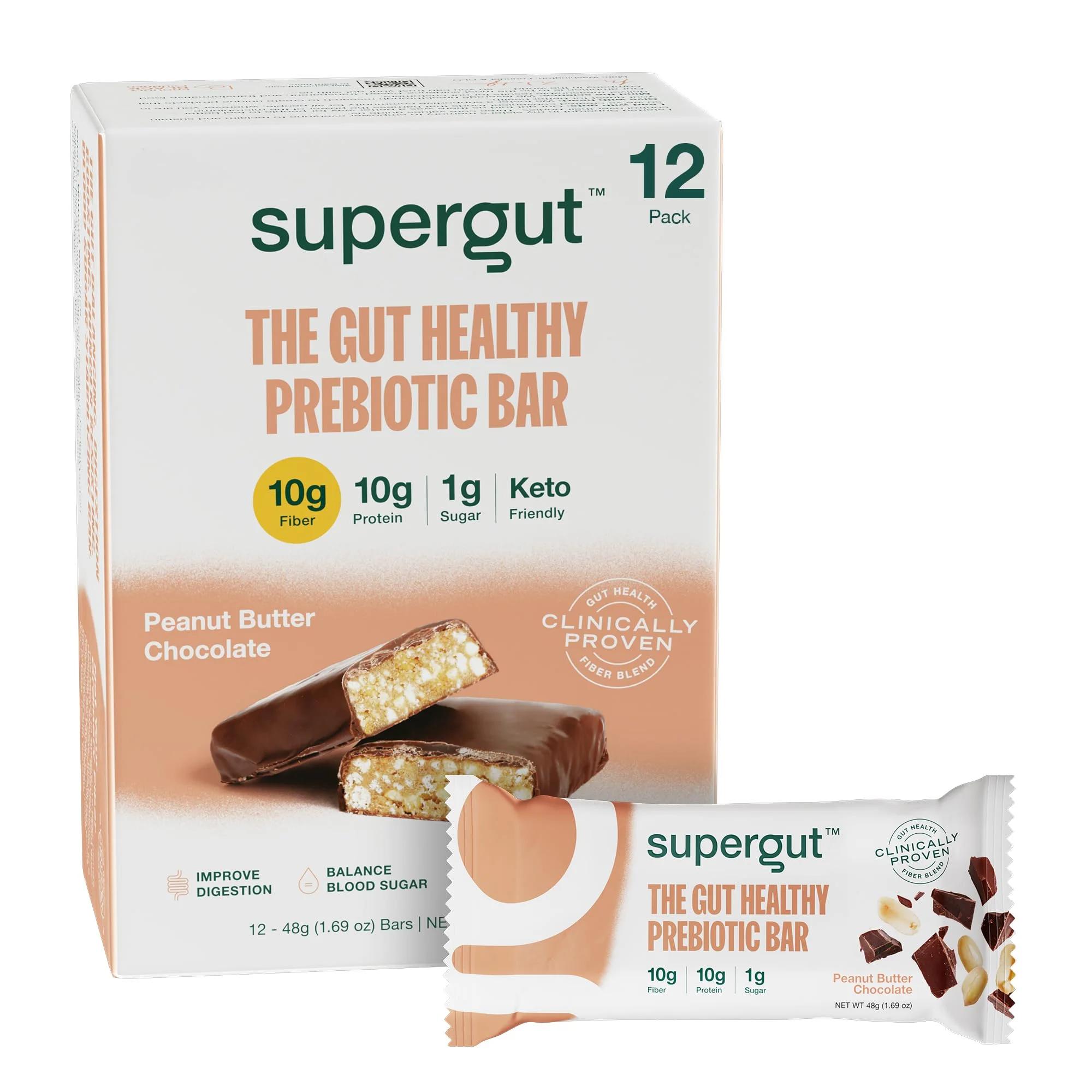 Supergut GLP-1 Boosting Prebiotic TSF6 Bars, Peanut Butter Chocolate