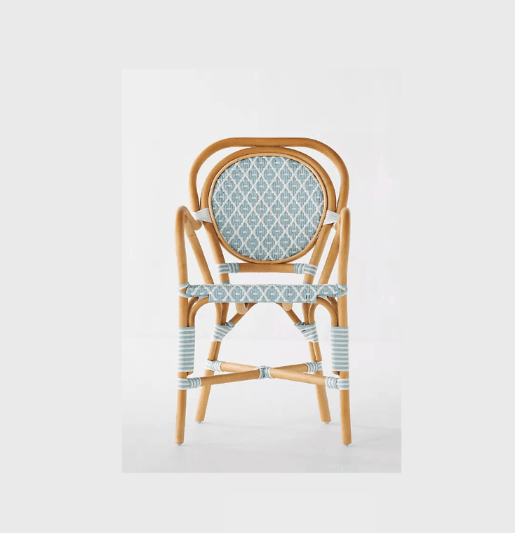 Coastal Rattan Indoor/Outdoor Bistro Chairs, Set of 2