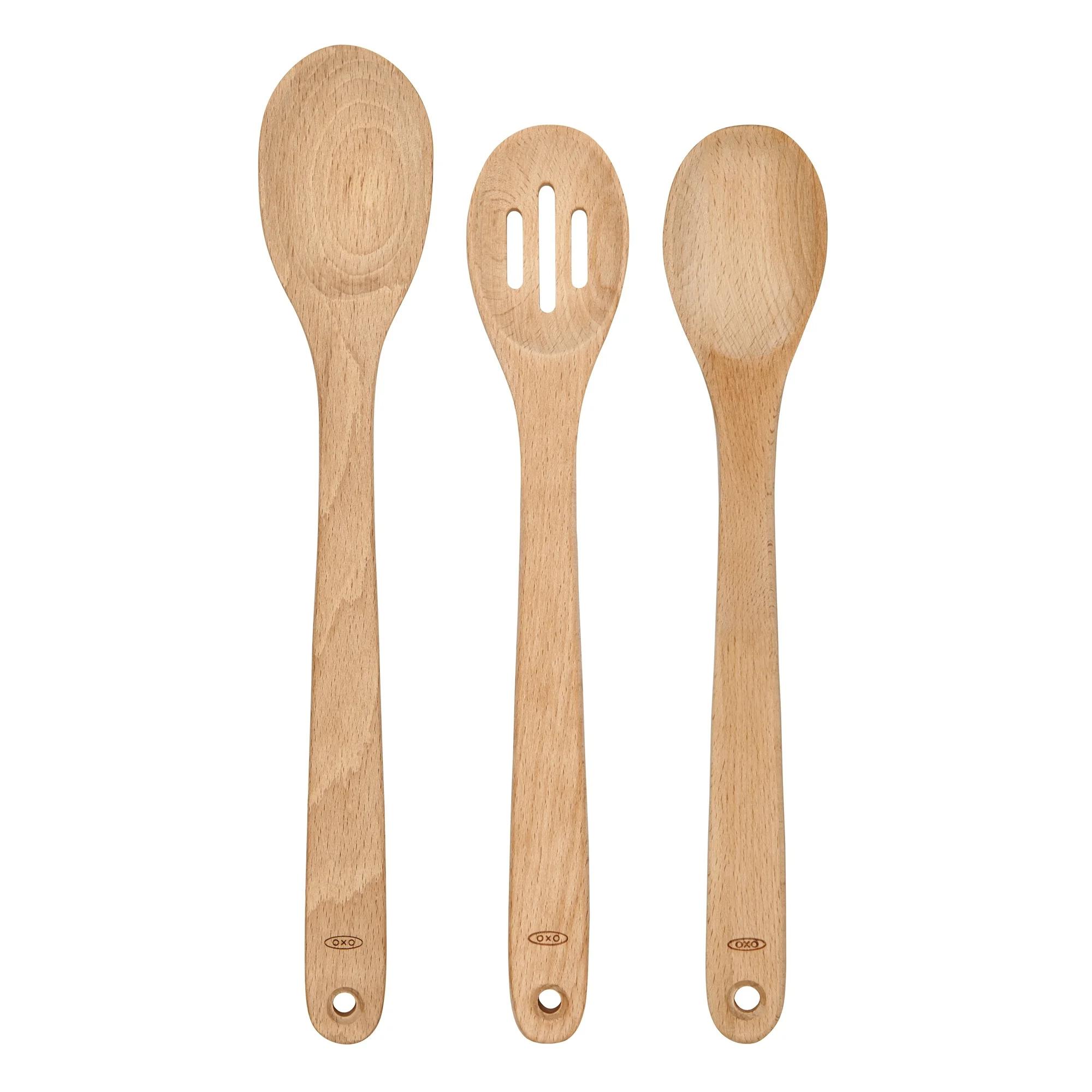 OXO Softworks 3-Piece Wood Spoon Set, Brown