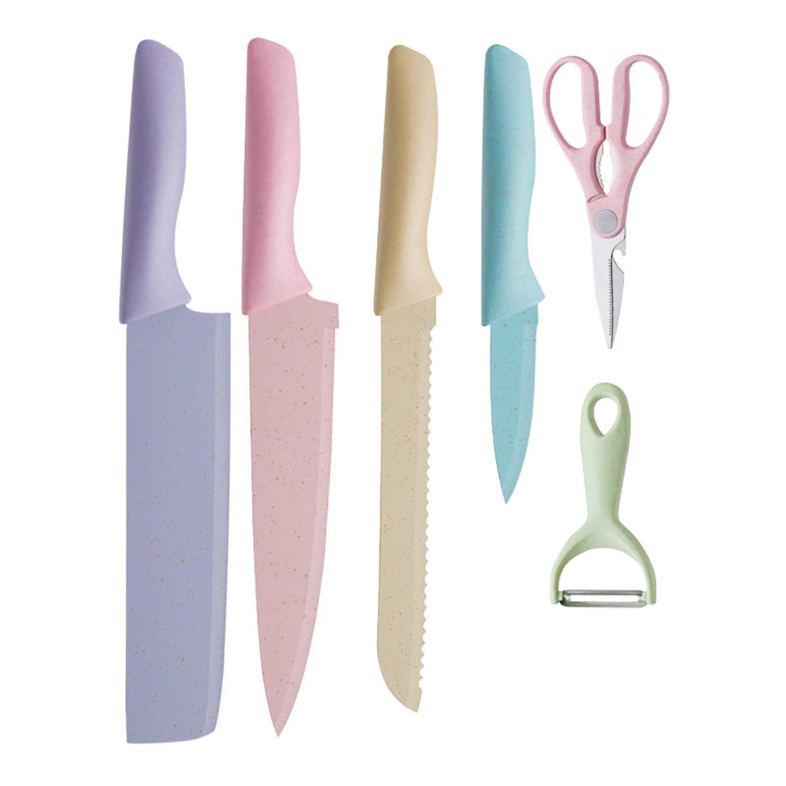 Royallove Colorful Kitchen Knives Set Of 6 PCS Cute Fruit Knife Set with Gift Box,Kitchen Knife Set for Cooking, Environmental Material