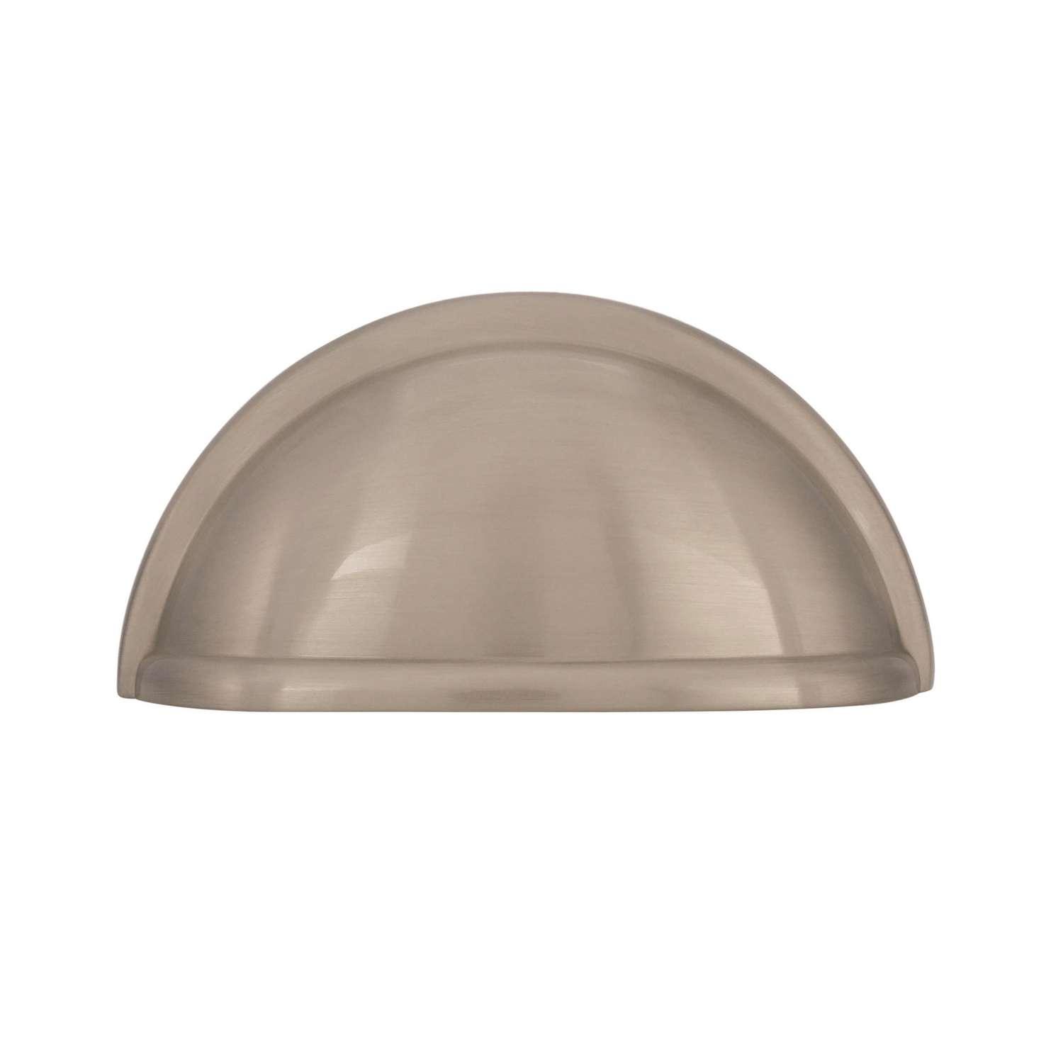 Amerock Traditional Half Oval Cabinet Pull Cup 3 in. Satin Nickel 1 pk