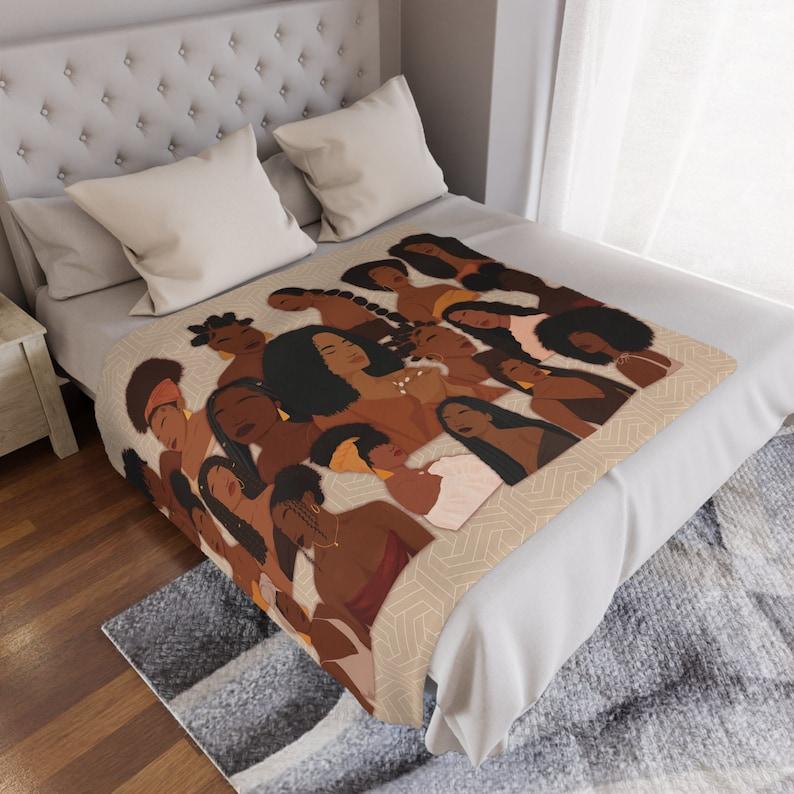 Throw Blanket ft. African American Women, Sherpa Fleece / Polyester, Black Owned Shop, Black Owned Business