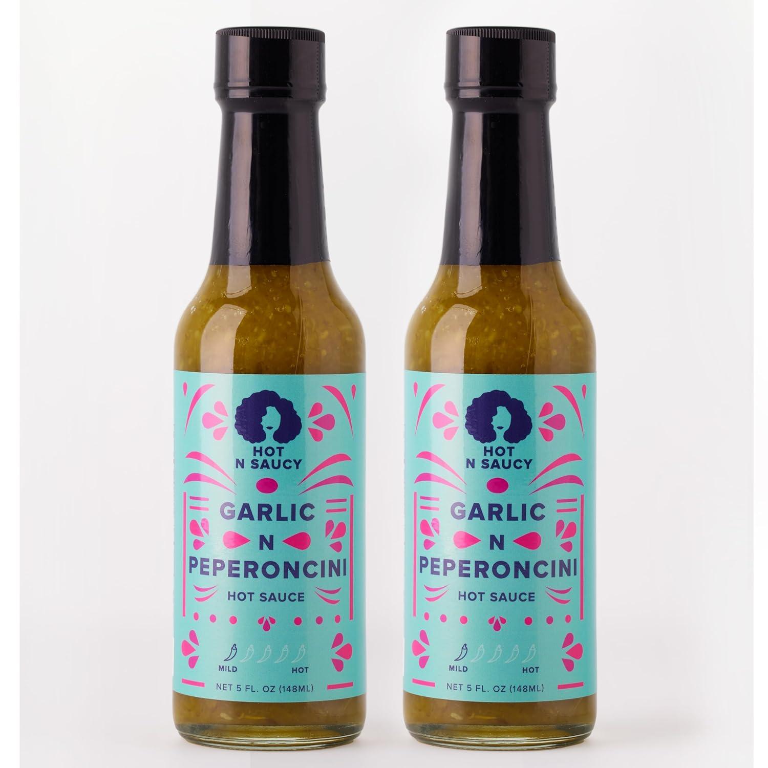 Hot N Saucy | Garlic N Peperoncini Hot Sauce, 2 Pack