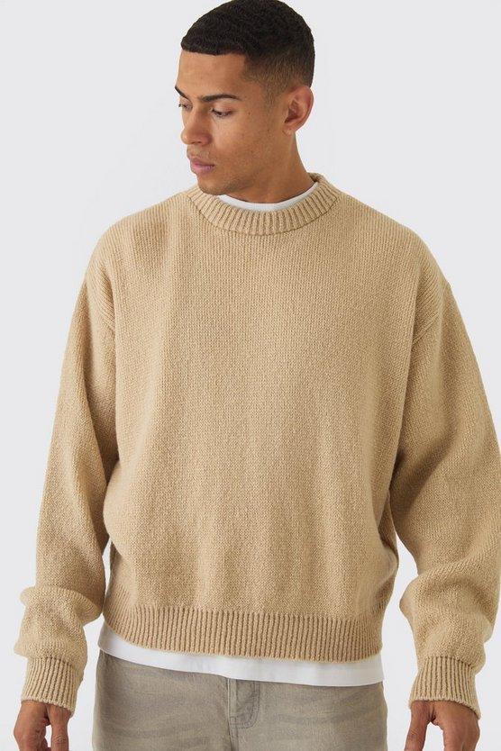 Oversized Boxy Brushed Knitted Sweater