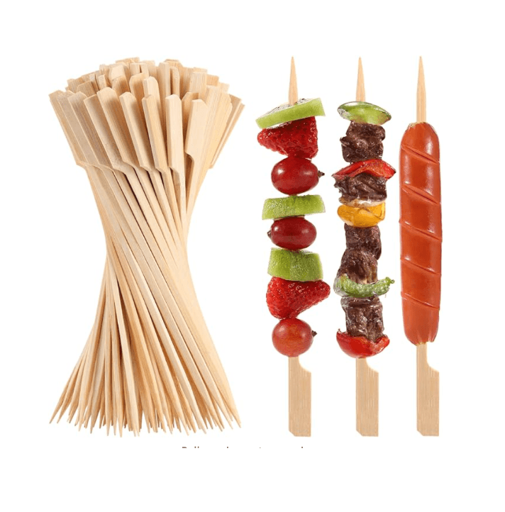 200 PCS Bamboo Skewers for Appetizer, 7 Inch Caramel Candy Apple Sticks