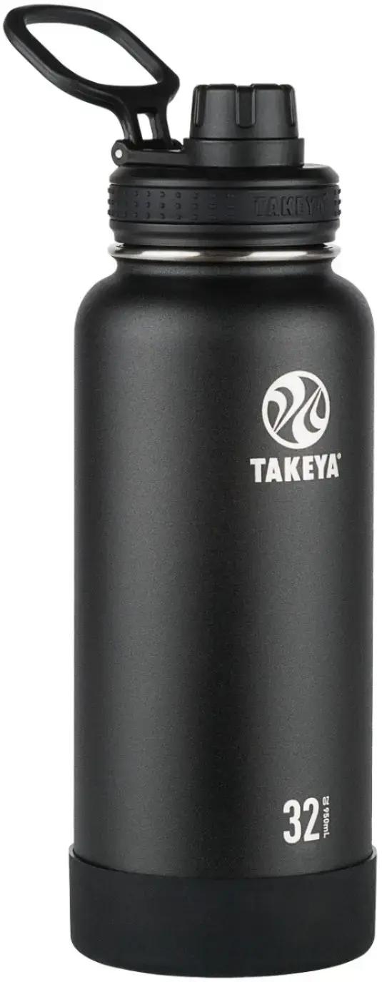 Takeya - Actives 32-oz. Water Bottle with Spout Lid - Onyx