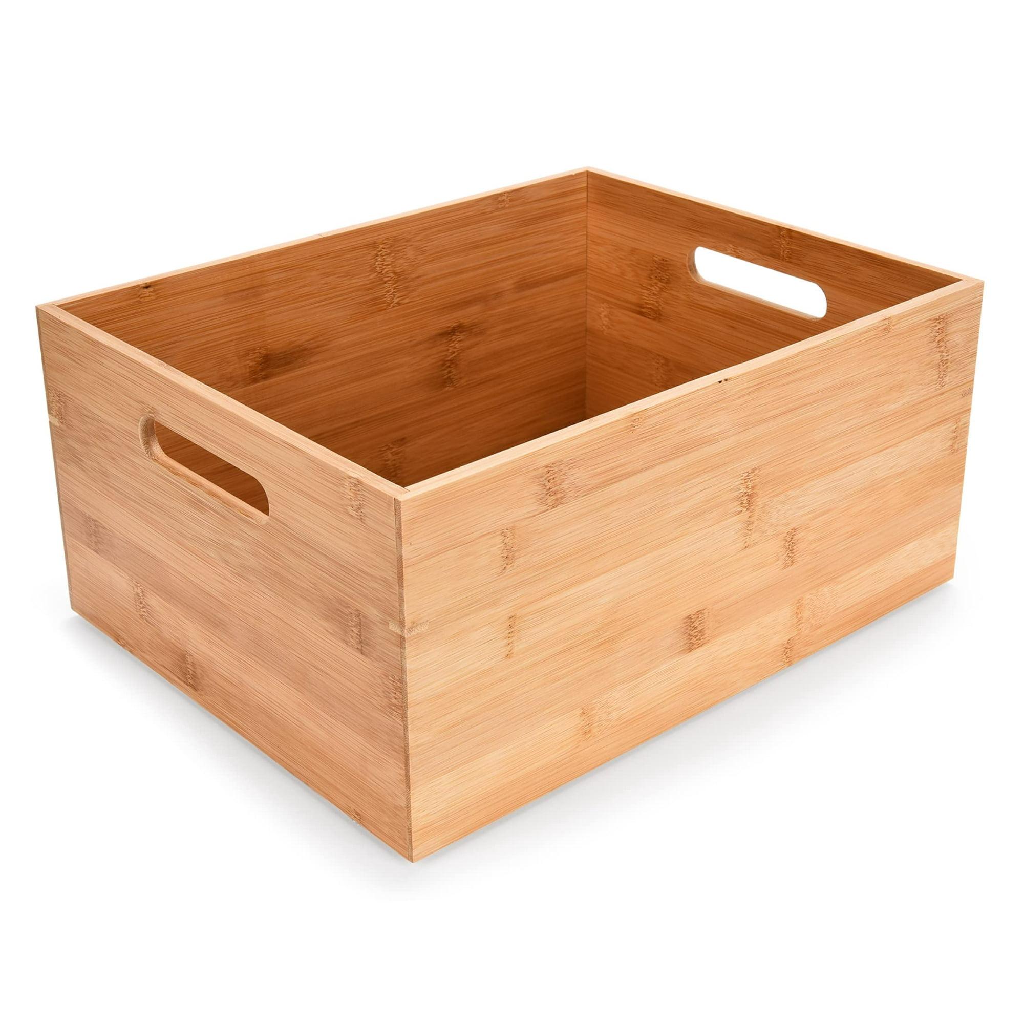 "Prosumer's Choice Bamboo Storage Box - Versatile Countertop Caddy for Home Organization & Decor - Ideal for Kitchen, Office, and Craft Supplies".