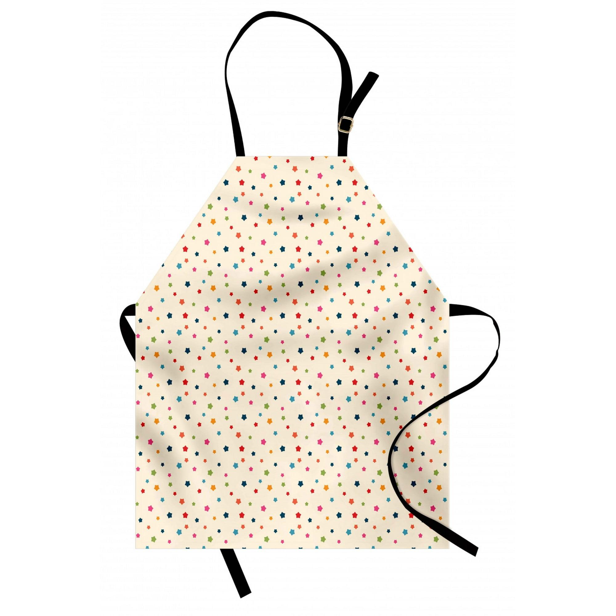 Modern Apron Modern Stylish Stars Texture Print in Various Sizes Limitless Stellar Cosmic Concept, Unisex Kitchen Bib Apron with Adjustable Neck for Cooking Baking Gardening, Multicolor, by Ambesonne
