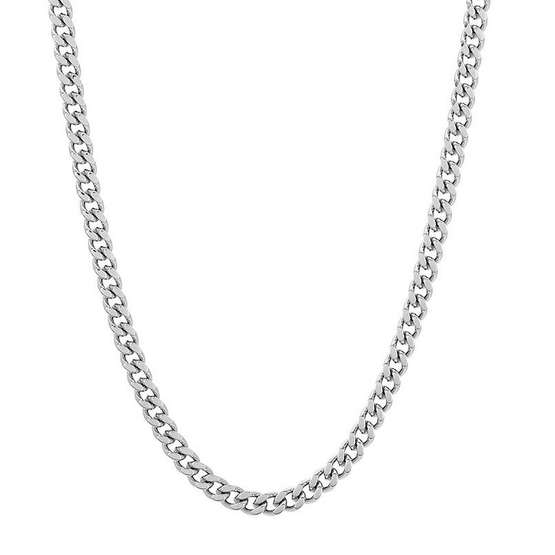 Adornia Stainless Steel 5mm Cuban Chain Necklace