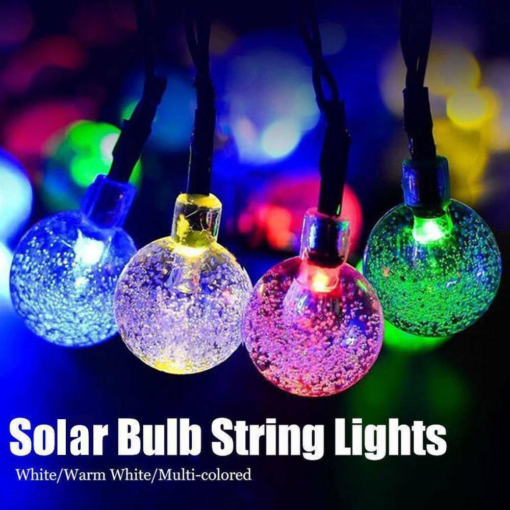 Solar String Lights Globe 21 Feet 30 Crystal Balls Waterproof LED