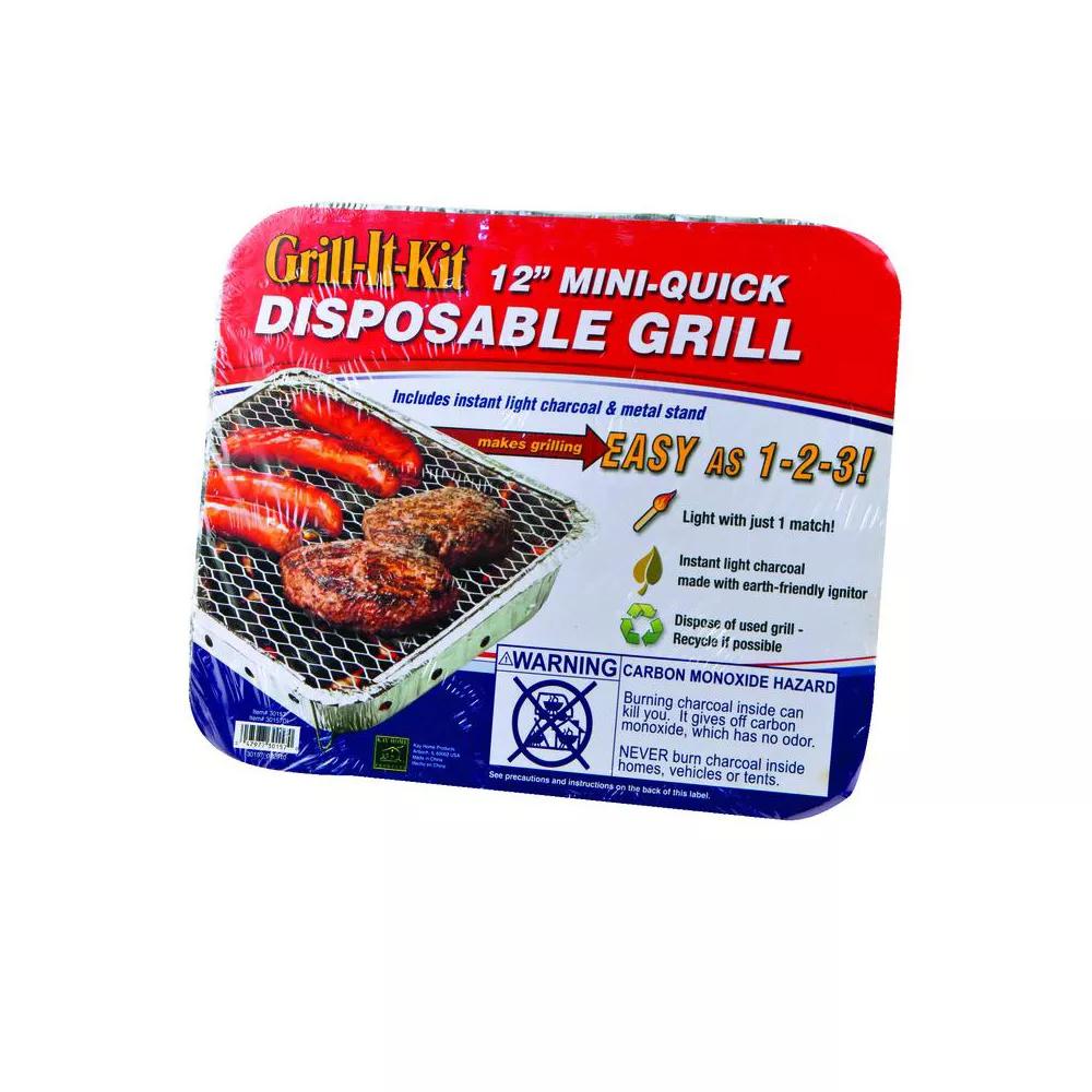 Kay Home Products Marsh Allen 12 in. Grill-It-Kit Charcoal Disposable Grill Silver