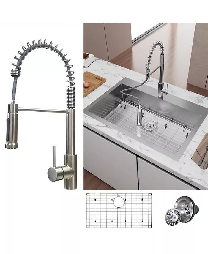 33" Dual Mount Kitchen Sink with Faucet Combo