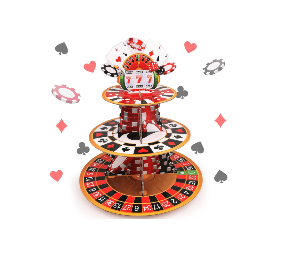 Las Vegas Party Decorations 3-Tier Casino Cupcake Stand