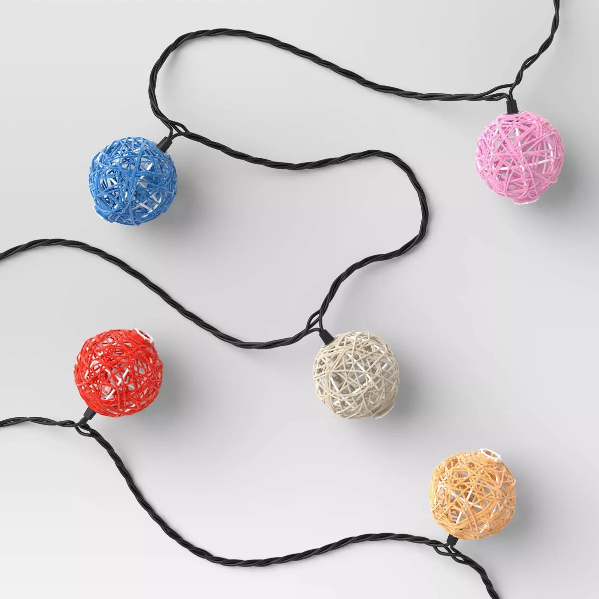 10ct LED Indoor Outdoor Orb and Globe String Lights Clear Bulbs