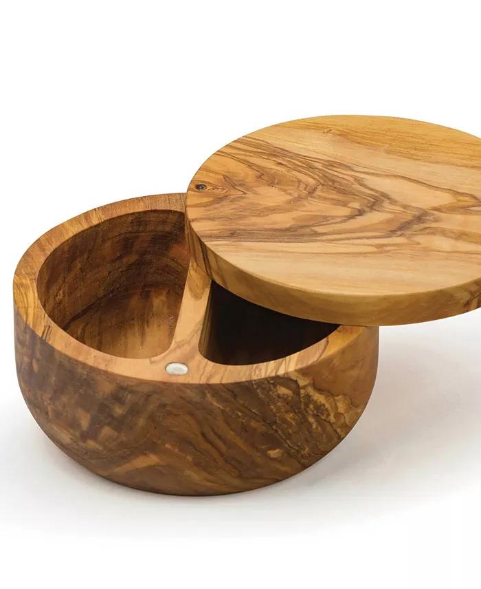 Olive Wood 8 ounce Salt Box