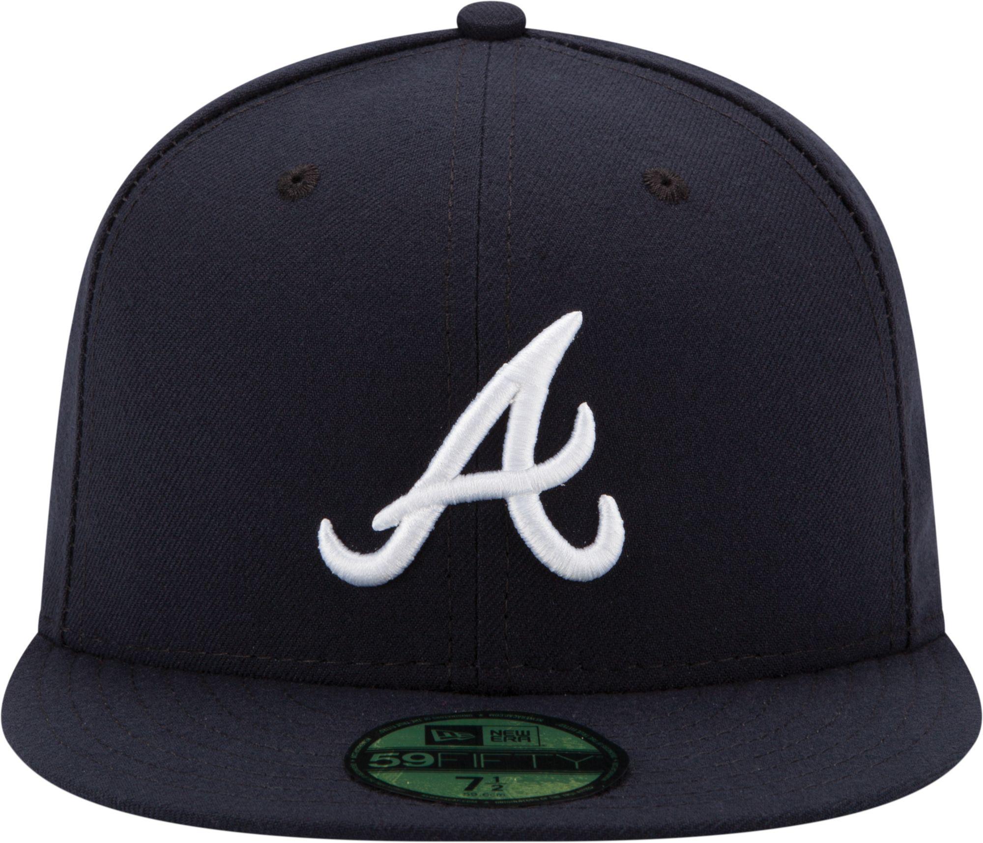 New Era Men's Atlanta Braves 59Fifty Road Navy Authentic Hat
